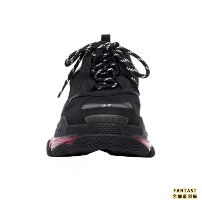 【Unicorn獨家版本】Balenciaga 巴黎世家 Triple S 透明鞋底 時尚低幫老爹鞋 女款 黑粉