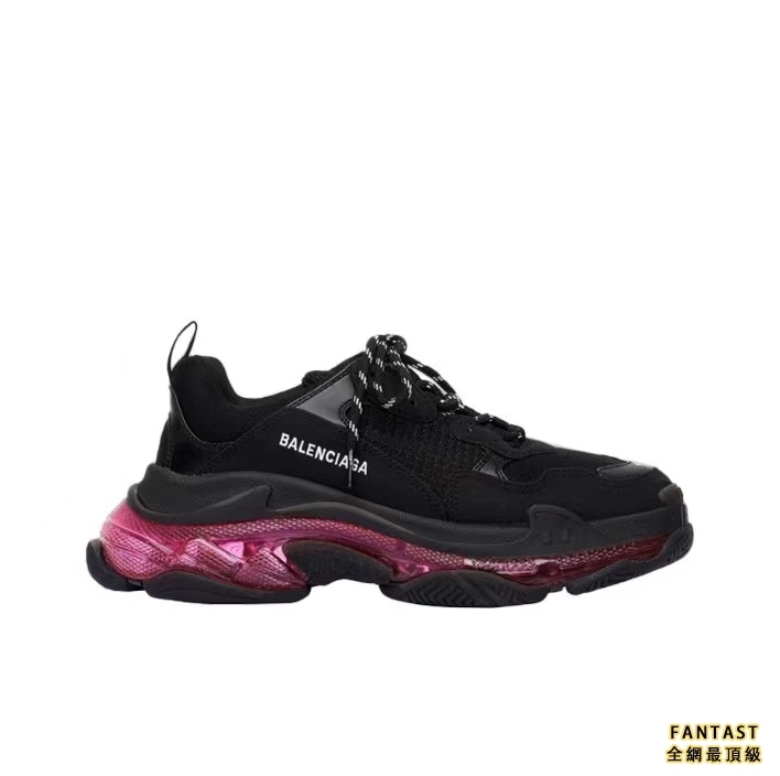 【Unicorn獨家版本】Balenciaga 巴黎世家 Triple S 透明鞋底 時尚低幫老爹鞋 女款 黑粉