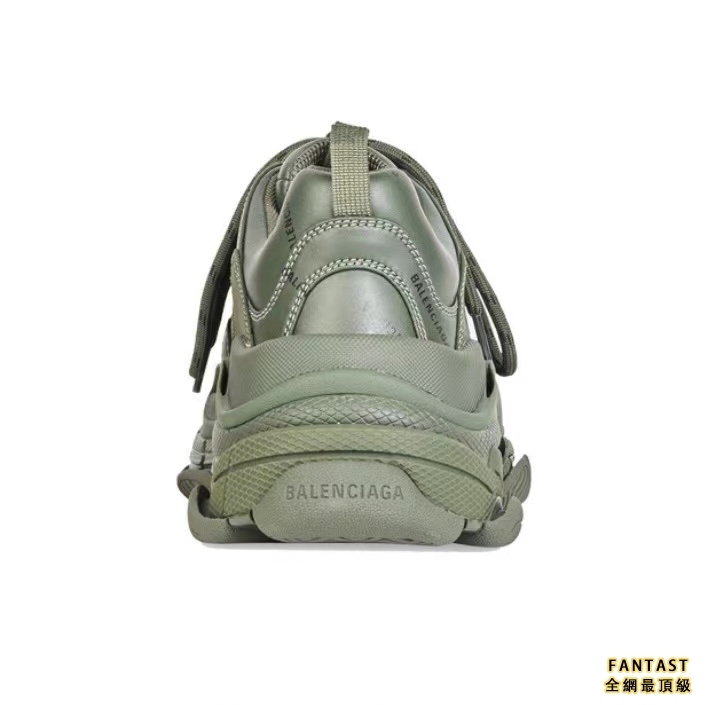 【Unicorn獨家版本】Balenciaga 巴黎世家 Allover Logo Triple S 耐磨透氣 低幫悠閒老爹鞋 軍綠色