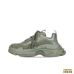 【Unicorn獨家版本】Balenciaga 巴黎世家 Allover Logo Triple S 耐磨透氣 低幫悠閒老爹鞋 軍綠色