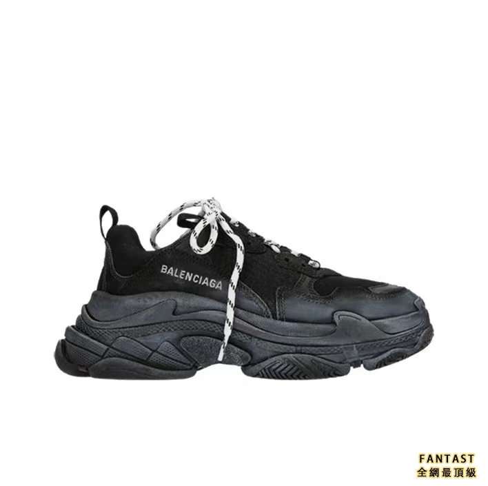【Unicorn獨家版本】Balenciaga 巴黎世家 Triple S 復古做舊老爹鞋 女款 黑色