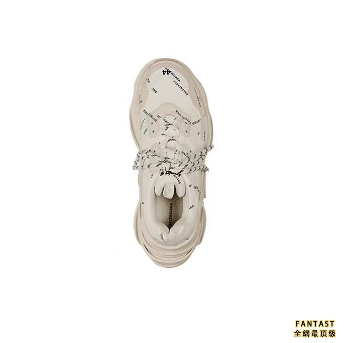 【Unicorn獨家版本】Balenciaga 巴黎世家 Allover Logo Triple S 潮流百搭悠閒老爹鞋 米色