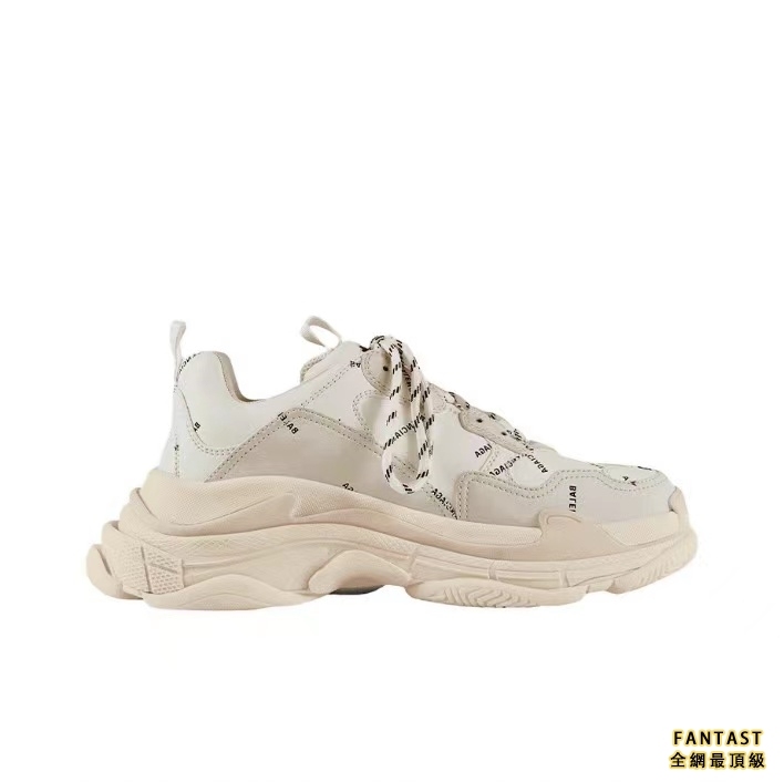 【Unicorn獨家版本】Balenciaga 巴黎世家 Allover Logo Triple S 潮流百搭悠閒老爹鞋 米色