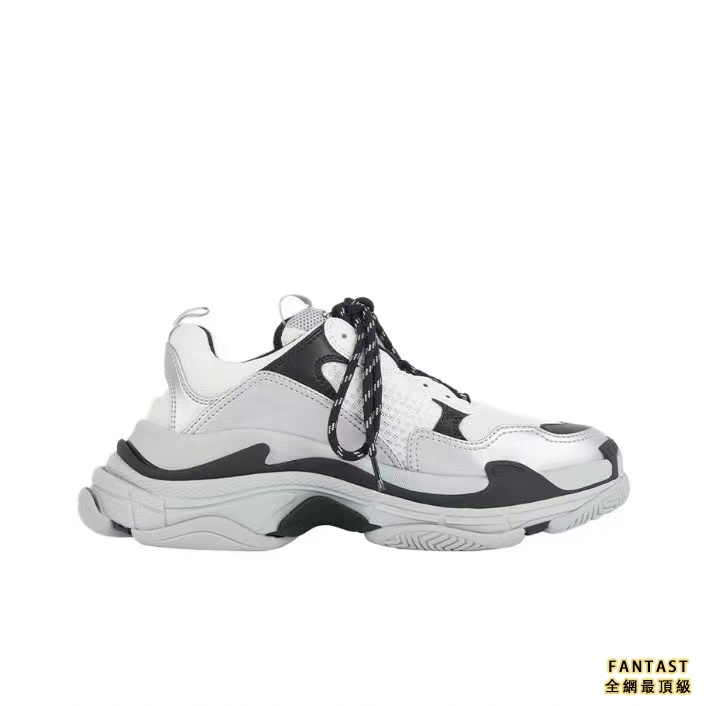 【Unicorn獨家版本】Balenciaga 巴黎世家 Triple S 潮流百搭 低幫悠閒老爹鞋 灰白銀