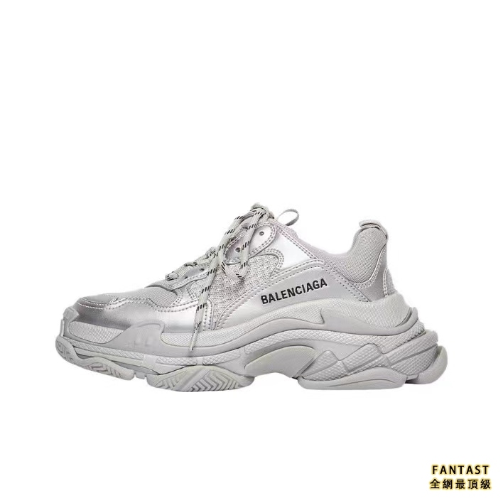 【Unicorn獨家版本】Balenciaga 巴黎世家 Triple S 復古時尚老爹鞋 女款 銀色