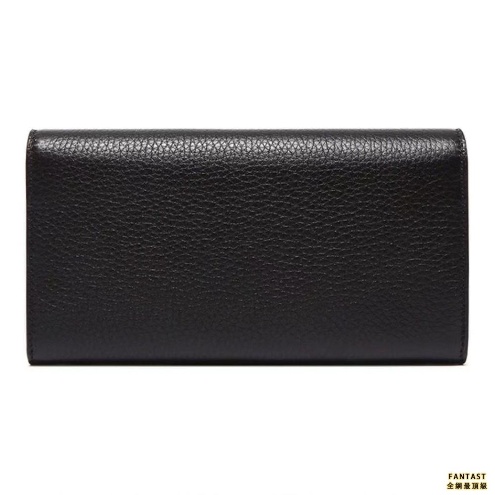 Gucci 古馳 GG Marmont 馬蒙 金標Logo 皮革 長款翻蓋錢包錢夾 女款 黑色 經典推薦