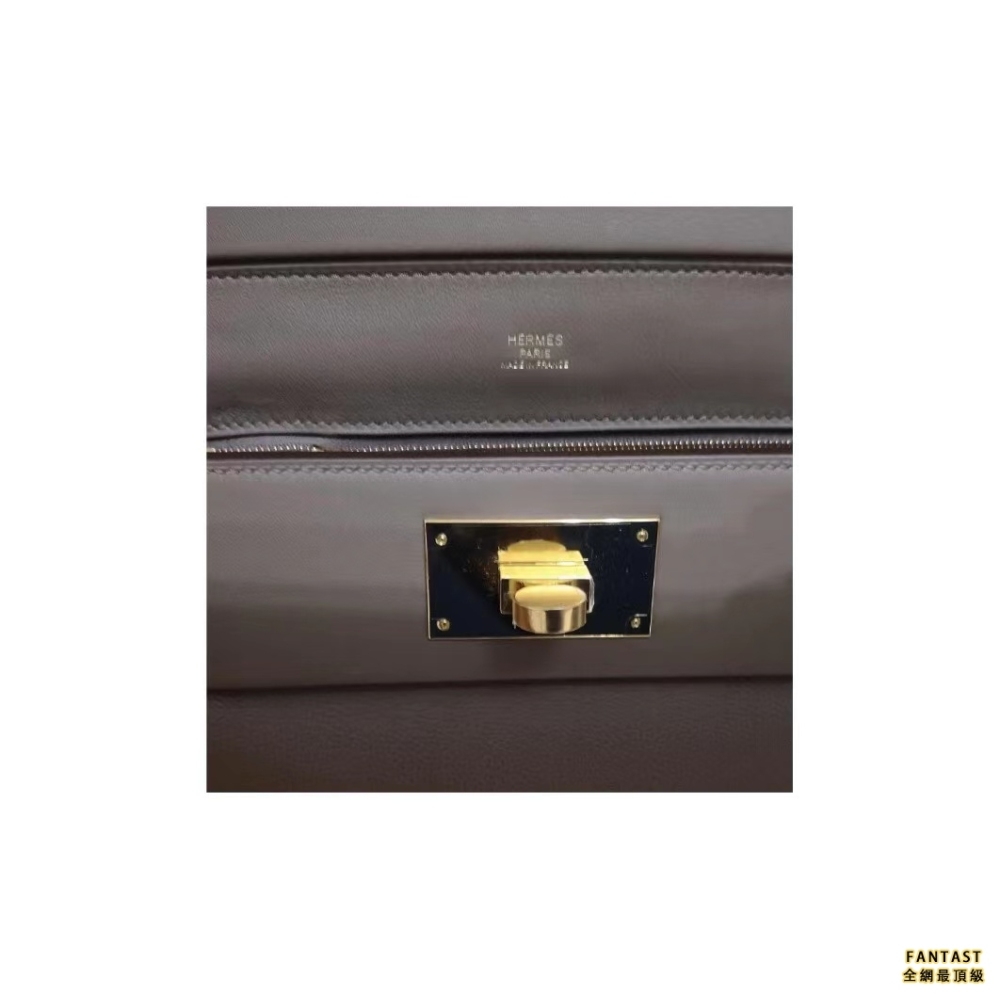 HERMES 愛馬仕 24/24 21金扣 Evercolor 拼Swift 小牛皮 手提斜跨單肩包 迷你 女款 大象灰