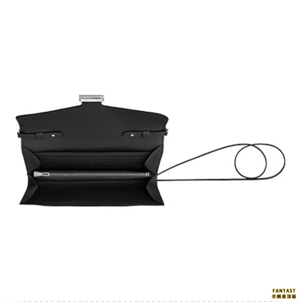 HERMES 愛馬仕 Constance Long To Go Epsom 牛皮 銀扣 手拿單肩斜跨錢包 女款 Noir 黑色