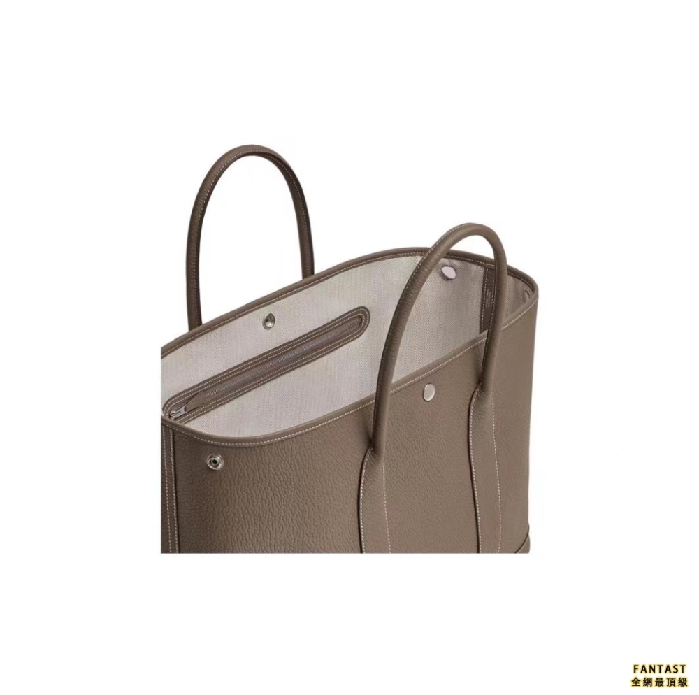 HERMES 愛馬仕 Garden Party 36 銀扣 Negonda 小牛皮 手提包 男女同款 大象灰