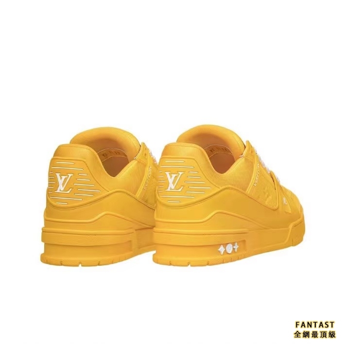 Louis Vuitton 路易威登 Trainer 皮革 低幫 繫帶 時尚板鞋 男款 黃色