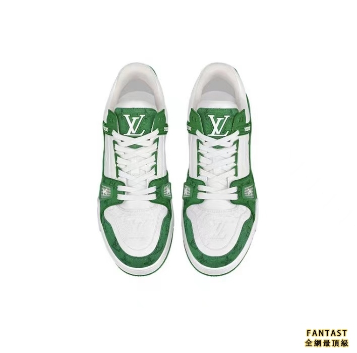 Louis Vuitton 路易威登 Trainer 時尚板鞋 男女同款 白綠# 送禮推薦