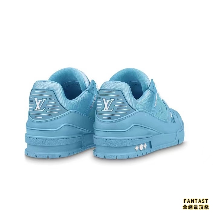 Louis Vuitton 路易威登 Trainer 皮革低幫 繫帶 時尚板鞋 男款 藍色