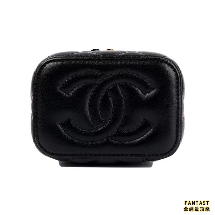 CHANEL 香奈兒 小金球 金球盒子包 斜挎包 黑色 羊皮 肩帶可調節 小資女包包