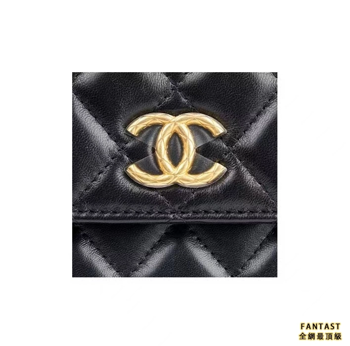 CHANEL 香奈兒 22K秋冬系列 金球WOC 翻蓋斜挎包 單肩包 女款 羊皮 黑色 小資女包包