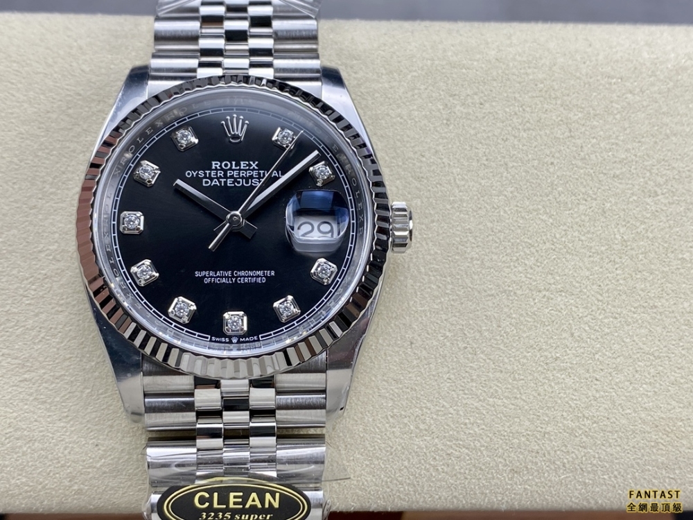 (市場最新最真版本)Clean廠C廠 勞力士日誌系列36mm 鉆釘/標配莫桑鉆 拒絕低端鋯石。搭配3235機芯