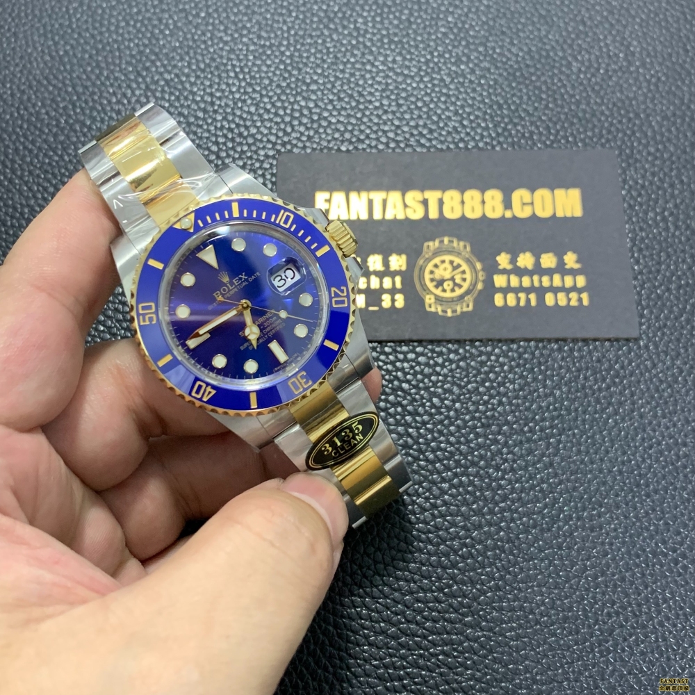香港高仿勞力士Submariner 間金藍圈水鬼40MM，丹東3135機芯，Clean廠製造。116613