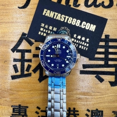 FANTAST實拍高仿手錶 VS廠 OMEGA 歐米茄 海馬300 蓝盘 高仿手錶