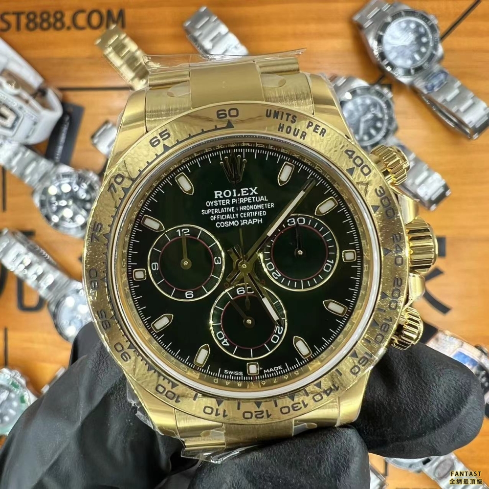 "FANTAST高仿手錶實拍圖 – CLEAN廠 C廠 2024年新版本 116508 綠金迪通拿"