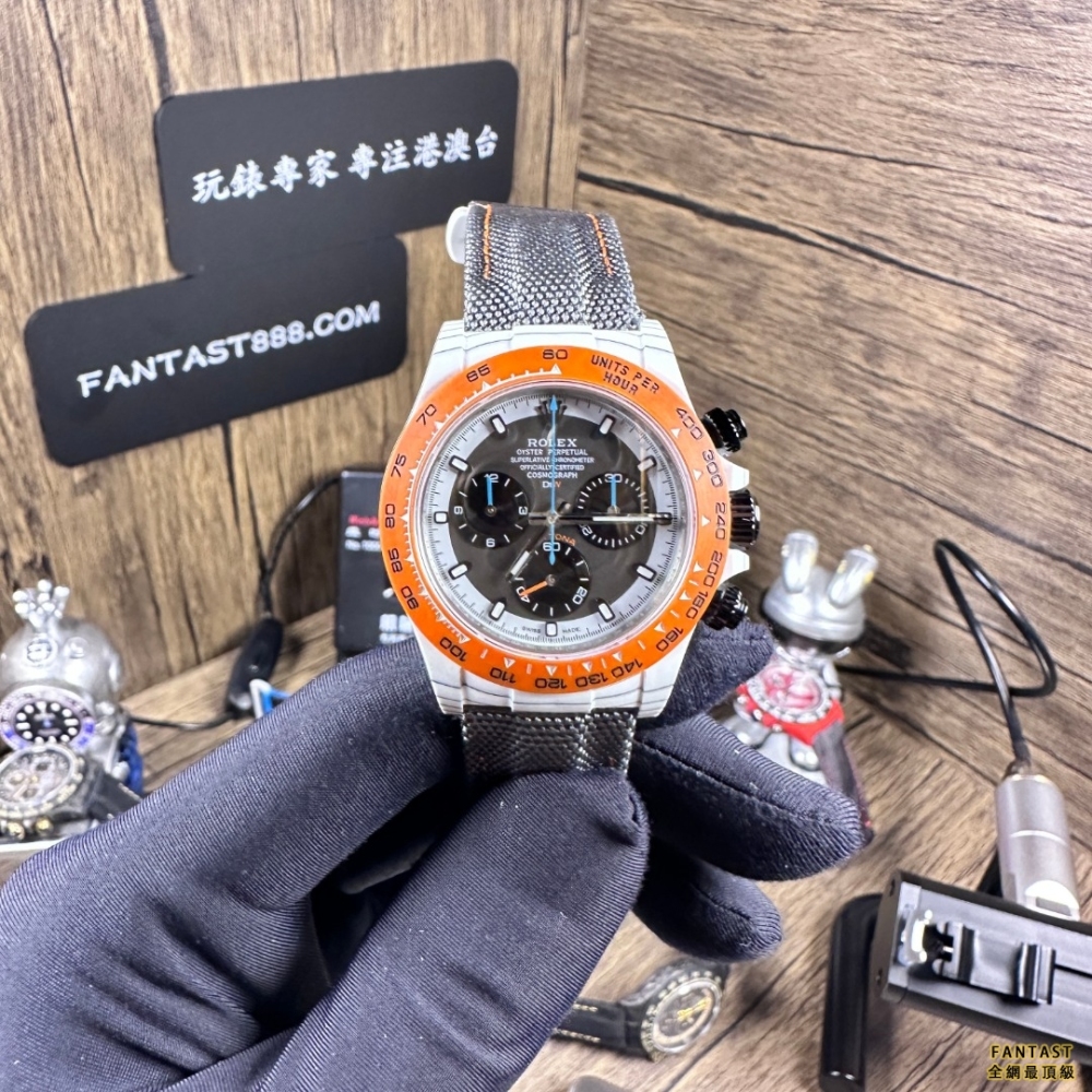 "DIW廠改裝定制迪通拿- 超輕 進口NTPT碳纖維 4130機芯"橙色圈口