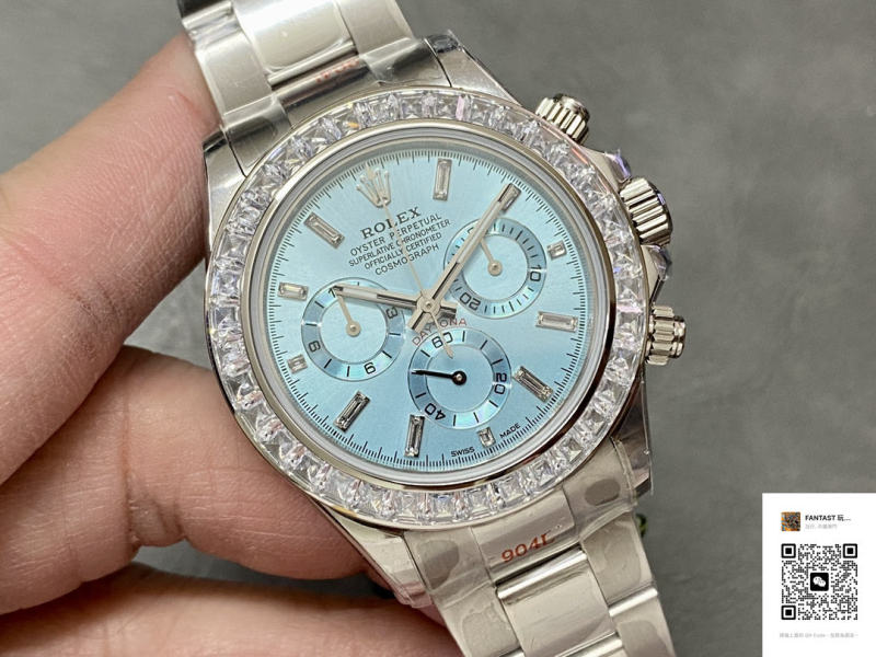 劳力士 Rolex Daytona冰蓝迪 迪通拿系列 一档7750计时机械机芯，12.3mm，904L精钢