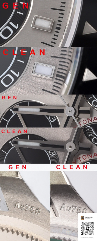 Comparison of magnified watch faces