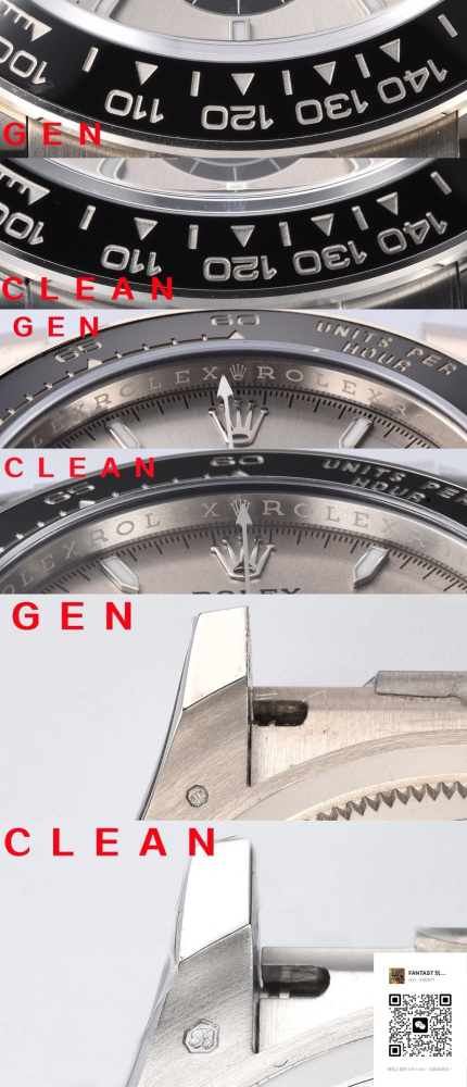 Comparison image of ceramic bezels