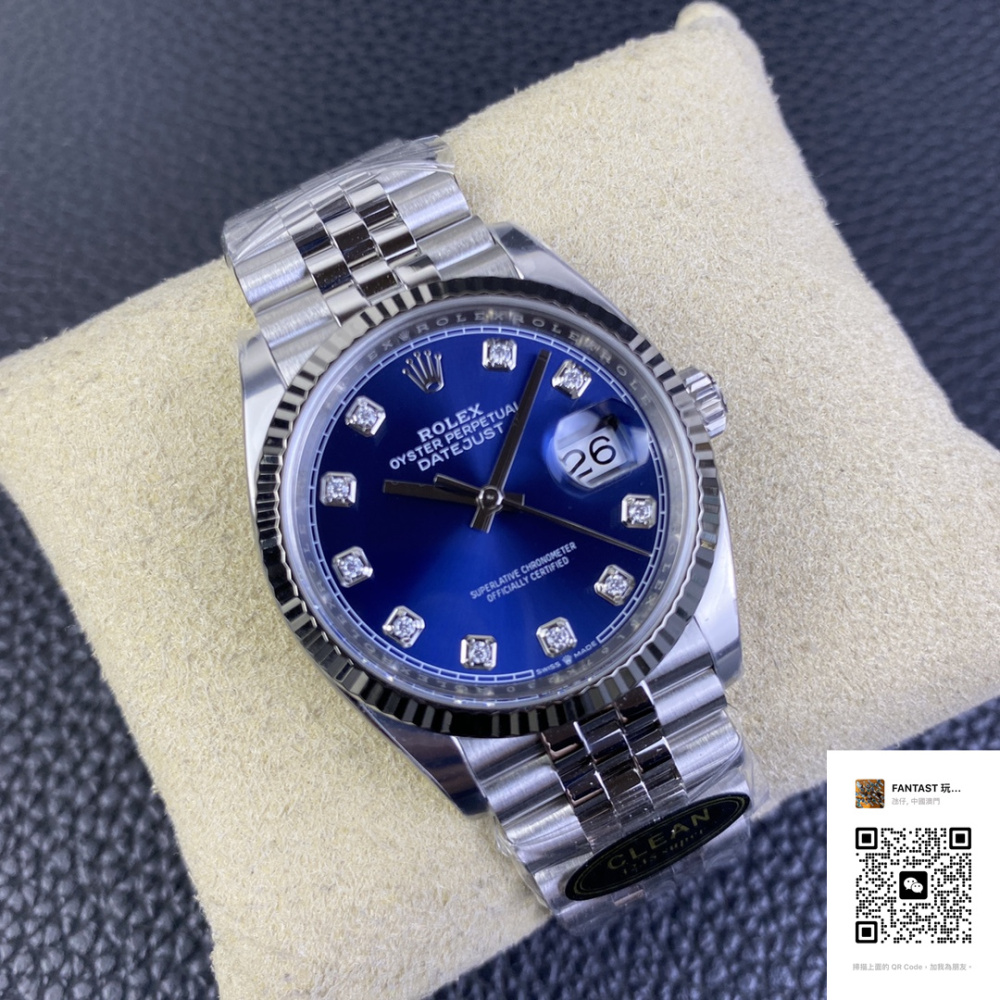 C厂Clean劳力士36mm日志型m126234-0037钻石蓝面「3235机芯」