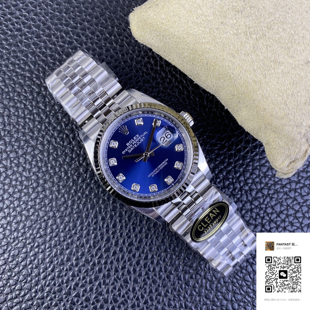 C厂Clean劳力士36mm日志型m126234-0037钻石蓝面「3235机芯」