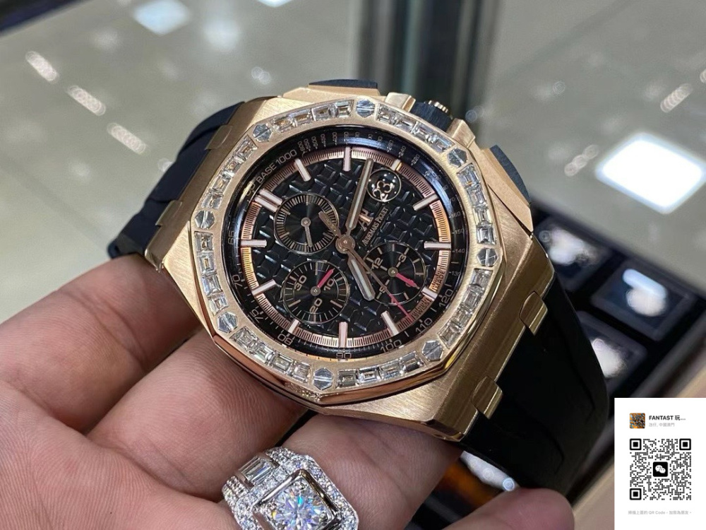 高仿復刻愛彼皇家橡樹26401：18K實心金真鑽定制，獨家包厚金工藝出品