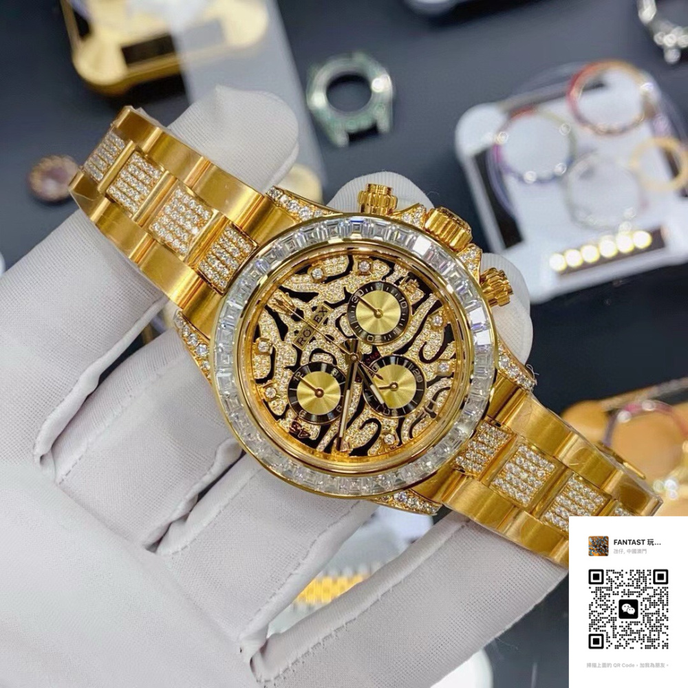 定制現貨 | 迪通拿116598TBR仿勞力士 | 高級18k包金鑲鑽 | 黃金猛虎之眼 40mm