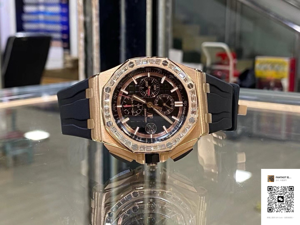 高仿復刻愛彼皇家橡樹26401：18K實心金真鑽定制，獨家包厚金工藝出品