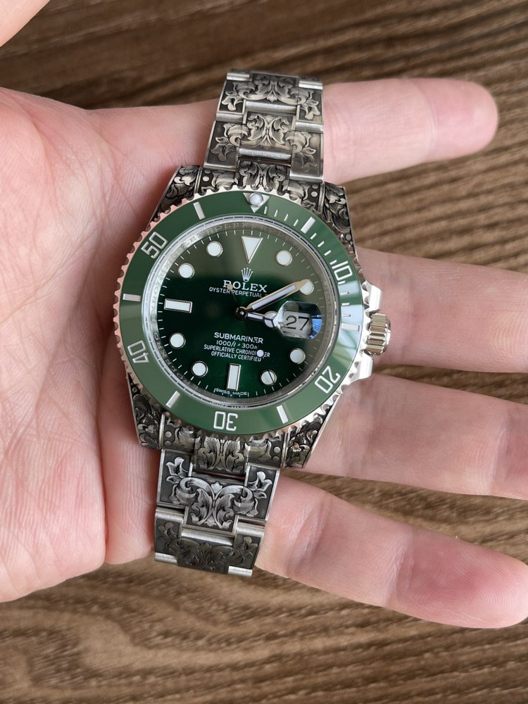 高仿勞力士潛航者系列《龍躍魚門》—手工雕刻錦鯉，西裝暴徒的選擇