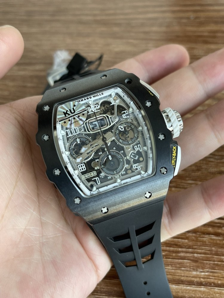 全新高仿理查德RM11-03陶瓷計時RM011 - 白幽靈與黑幽靈版