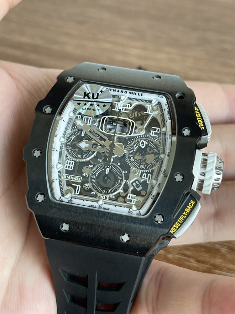 全新高仿理查德RM11-03陶瓷計時RM011 - 白幽靈與黑幽靈版