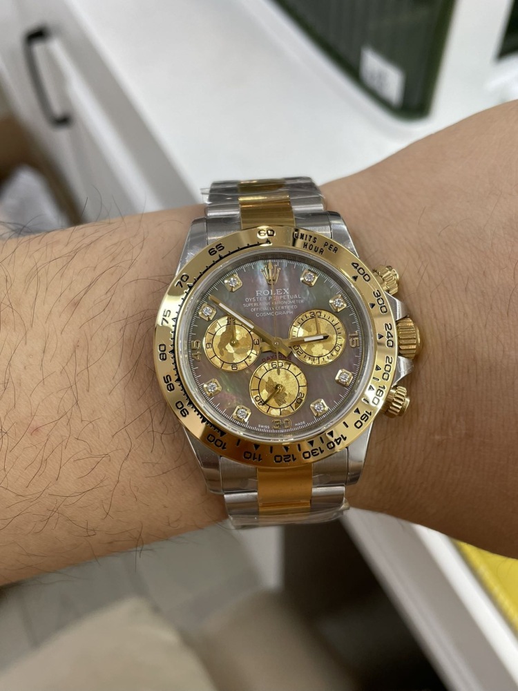 「市場頂級高仿複刻勞力士！迪通拿116503金大溪地 Rb代用盤 Buff立體針 Deep高透鏡 4130一體機」