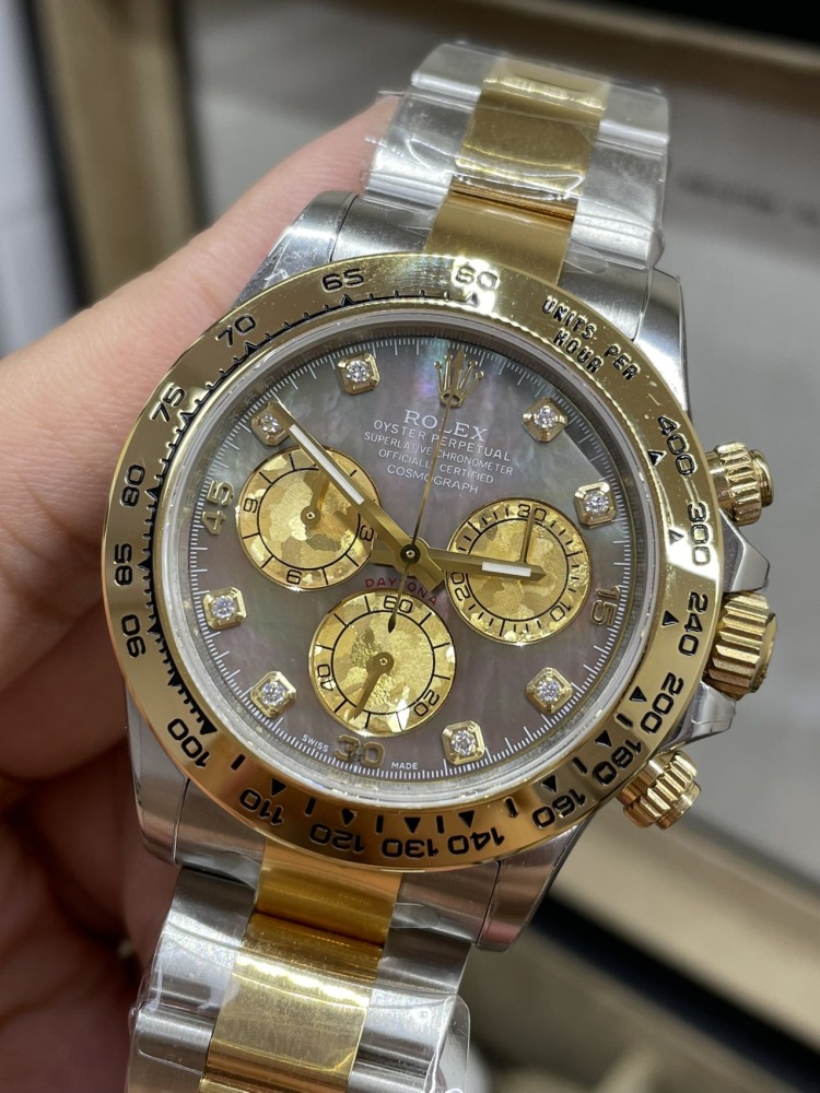 「市場頂級高仿複刻勞力士！迪通拿116503金大溪地 Rb代用盤 Buff立體針 Deep高透鏡 4130一體機」