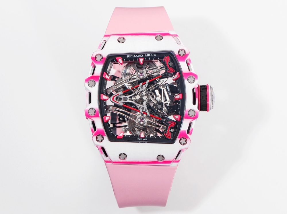 頂級高仿複製手錶RICHARD MILLE RM 38-02 Tourbillon Bubba Watson - 粉紅主題陀飛輪腕錶 | 高爾夫球靈感