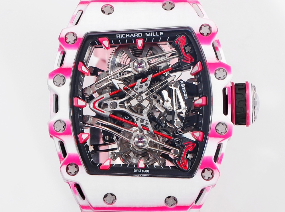 頂級高仿複製手錶RICHARD MILLE RM 38-02 Tourbillon Bubba Watson - 粉紅主題陀飛輪腕錶 | 高爾夫球靈感