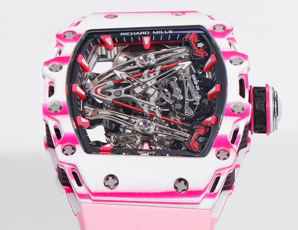 頂級高仿複製手錶RICHARD MILLE RM 38-02 Tourbillon Bubba Watson - 粉紅主題陀飛輪腕錶 | 高爾夫球靈感