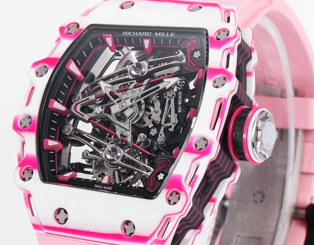 頂級高仿複製手錶RICHARD MILLE RM 38-02 Tourbillon Bubba Watson - 粉紅主題陀飛輪腕錶 | 高爾夫球靈感
