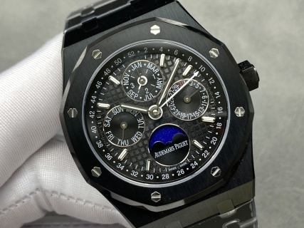 BBR 爱彼皇家橡树万年历腕表 26574ST.OO.1220ST.03，高贵蓝盘，完美原版功能