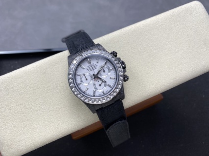 PPM改装 劳力士 迪通拿碳纤维 40mm 宝石方钻圈口 真陨石表盘 莫桑钻云母贝盘 4801/4130机芯