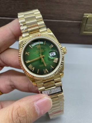 QF新品煙熏綠DD 36mm腕錶｜搭載2836機芯｜瞬跳日曆｜整表重158克
