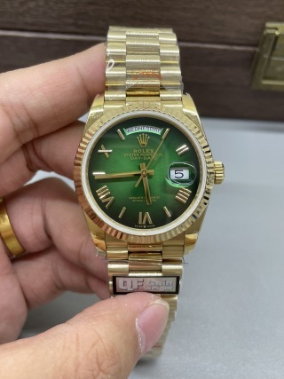 QF新品煙熏綠DD 36mm腕錶｜搭載2836機芯｜瞬跳日曆｜整表重158克