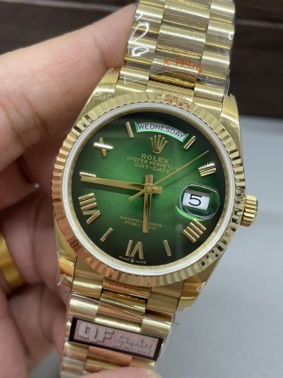 QF新品煙熏綠DD 36mm腕錶｜搭載2836機芯｜瞬跳日曆｜整表重158克