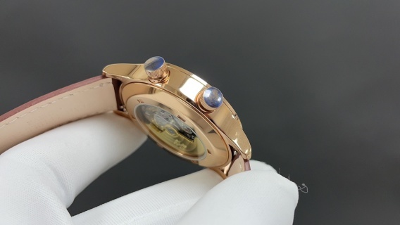 PP百达翡丽飞行家旅行时间腕表REF.5524｜双时区功能｜324SC FUS机芯｜玫瑰金咖啡与蓝色表盘