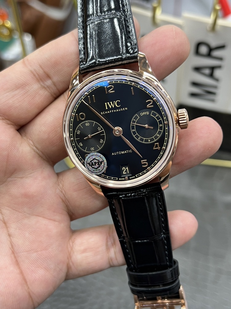 【1:1復刻】萬國葡七42mm玫瑰金黑面｜定製版52010機芯｜7天超長動儲｜正裝錶天花板