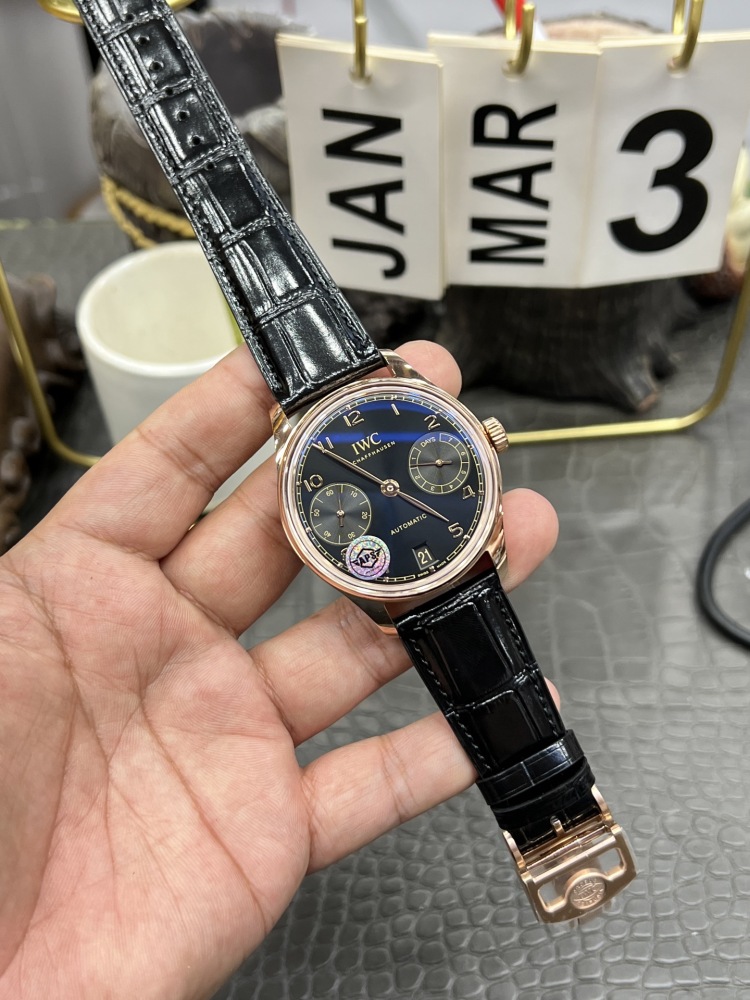 【1:1復刻】萬國葡七42mm玫瑰金黑面｜定製版52010機芯｜7天超長動儲｜正裝錶天花板