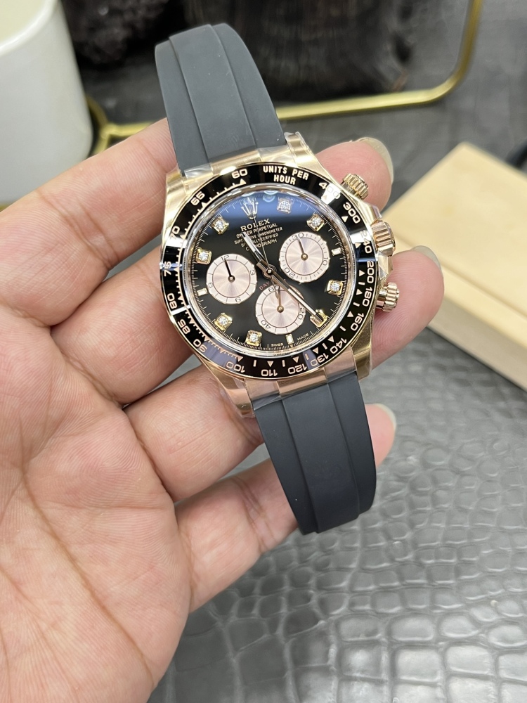 復刻勞力士迪通拿40mm | 玫瑰金鑽面 | 上海4131機芯