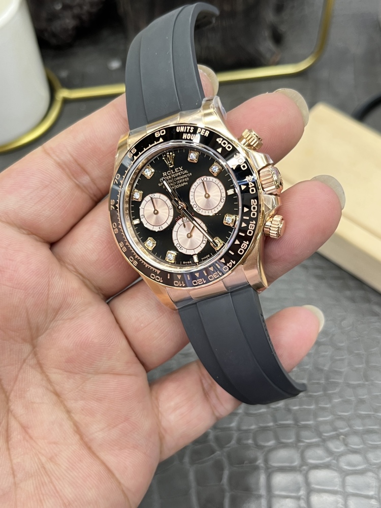 復刻勞力士迪通拿40mm | 玫瑰金鑽面 | 上海4131機芯